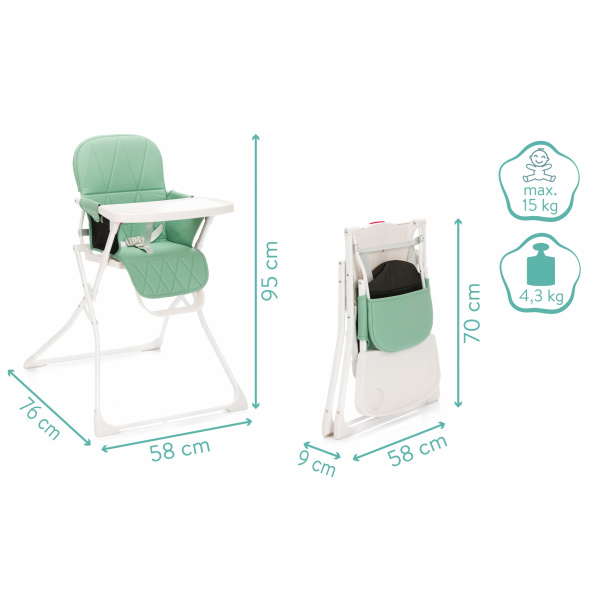 Chaise haute pliante tom jade Fillikid