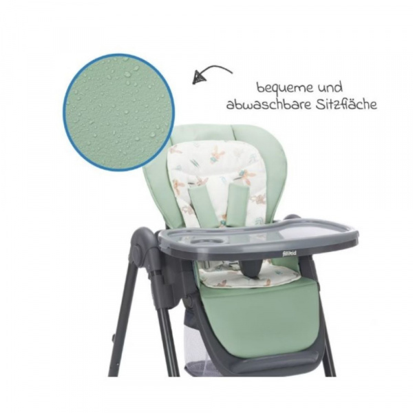 Chaise haute mio gris/vert Fillikid