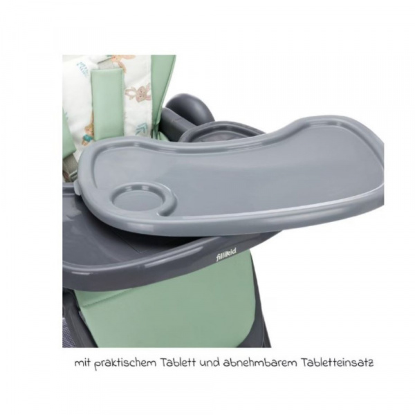 Chaise haute mio gris/vert Fillikid