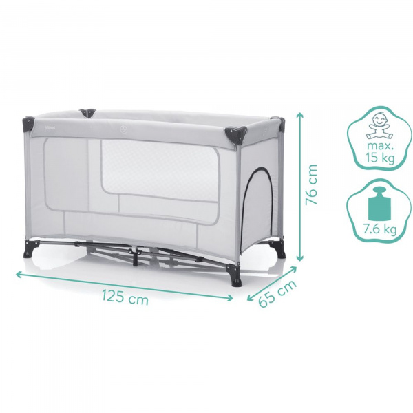 Lit parapluie bébé nizza gris pierre Fillikid