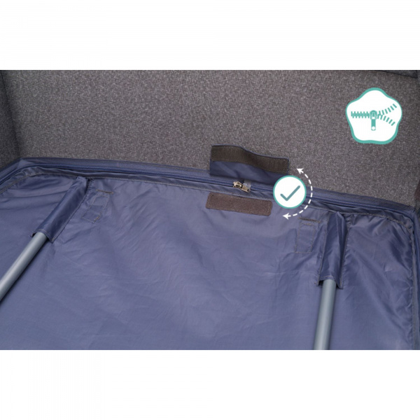 Lit parapluie avec roulettes porto gris Fillikid