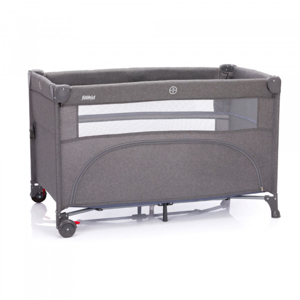 Lit parapluie avec roulettes porto gris Fillikid