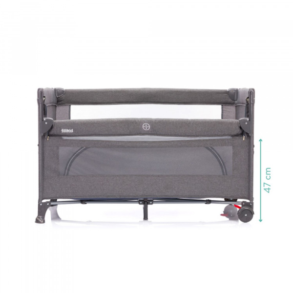 Lit parapluie avec roulettes porto gris Fillikid