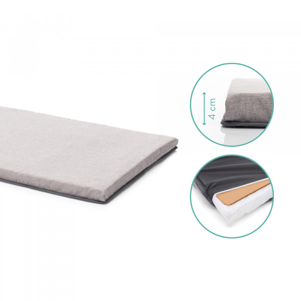 Lit parapluie avec roulettes paris gris clair Fillikid