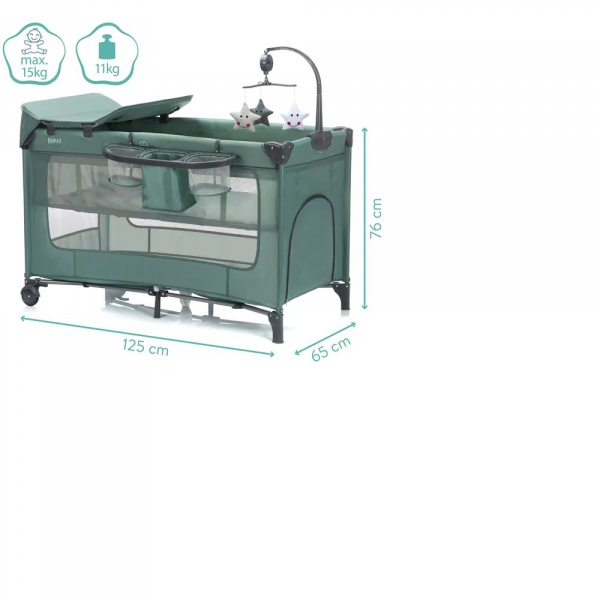 Lit parapluie capri - vert Fillikid