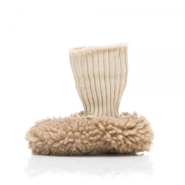 Chaussons en peau d'agneau gr. 17/18 nature Fillikid