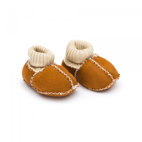 Chaussons en peau d'agneau gr. 17/18 marron Fillikid