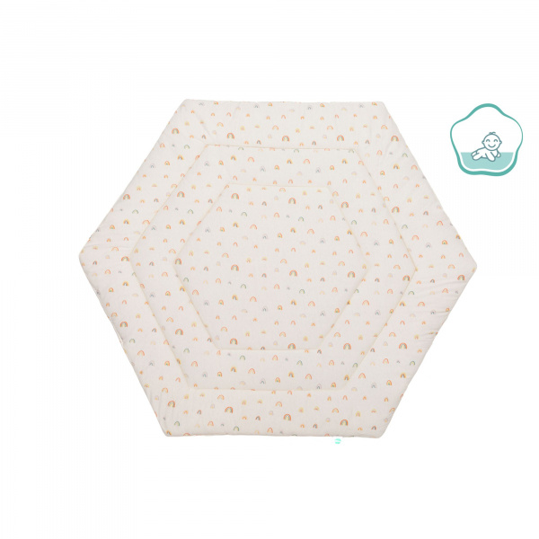 Tapis de parc 6 coins rainbows beige Fillikid