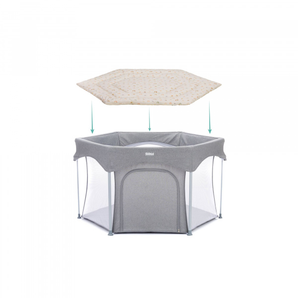 Tapis de parc 6 coins rainbows beige Fillikid