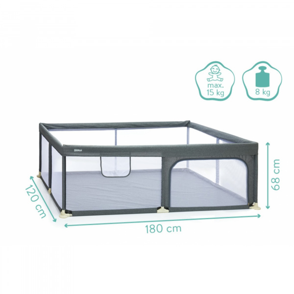 Parc bébé xl 120x180 cm grey Fillikid