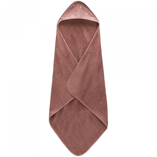 Serviette de bain enfant à capuche 75x75 cm, rose pissenlit Fillikid