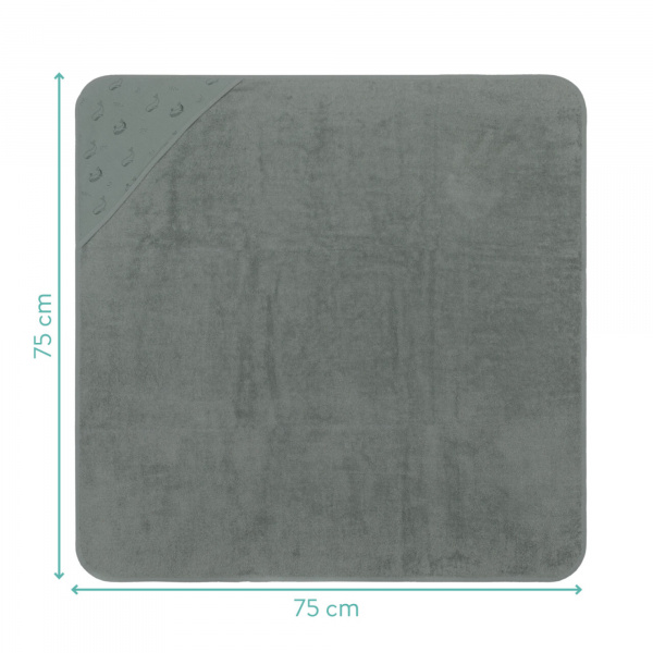 Serviette de bain enfant à capuche 75x75 cm, vert baleine Fillikid