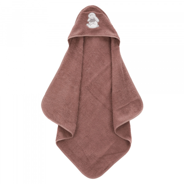 Serviette de bain à capuche 75x75 cm, rose lapin Fillikid