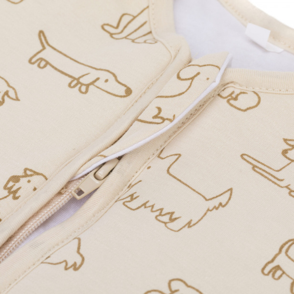 Gigoteuse à pieds sans manches et chaussettes antidérapantes - 92 cm - chien beige - tog 2.5 Fillikid