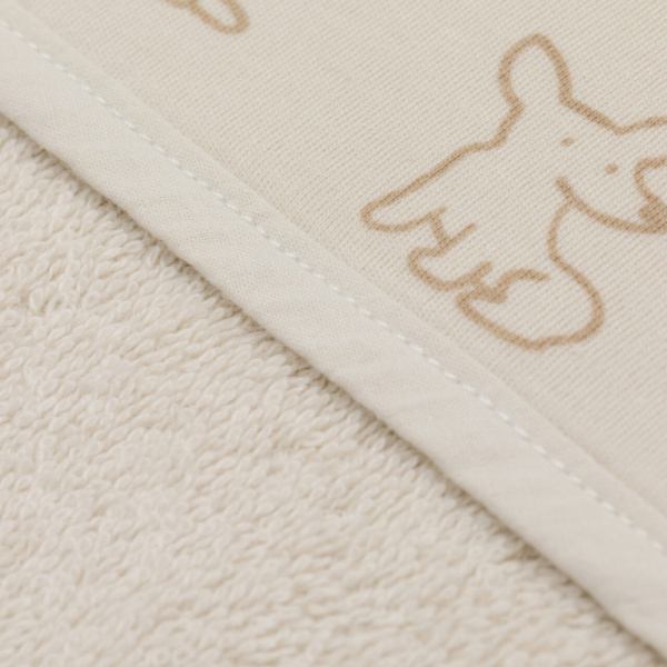 Serviette de bain enfant à capuche 75x75 cm, chien beige Fillikid