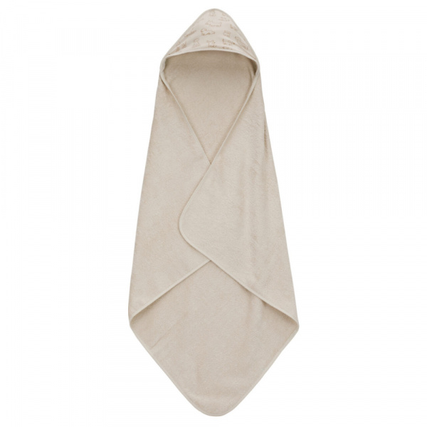 Serviette de bain enfant à capuche 75x75 cm, chien beige Fillikid
