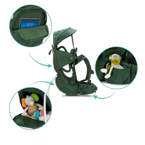 Porte-bébé de randonnée vert Fillikid