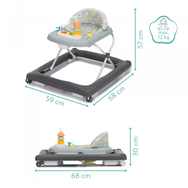 Trotteur pour bébé emil gris/anthracite Fillikid