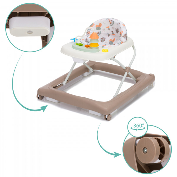 Trotteur bébé emil blanc/moka Fillikid