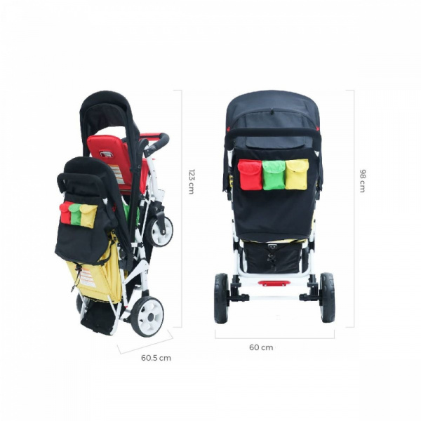 Poussette 3 places lidoo h3e + ergondrive Familidoo