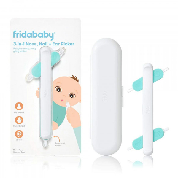 Curette bébé 3-en-1 nez, ongles et oreilles Frida
