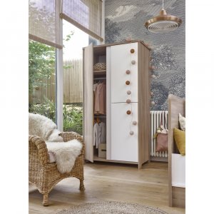 Chambre trio lit bébé évolutif 70x140 cm + commode + armoire sacha chêne Galipette