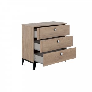 Chambre duo lit bébé évolutif 70x140 cm + commode marcel noir Galipette