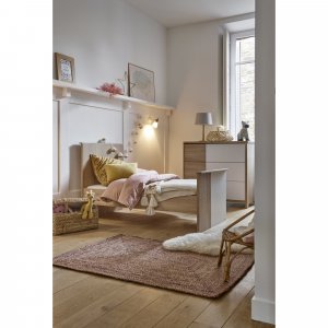 Chambre duo lit bébé évolutif 70x140 cm + commode sacha chêne Galipette