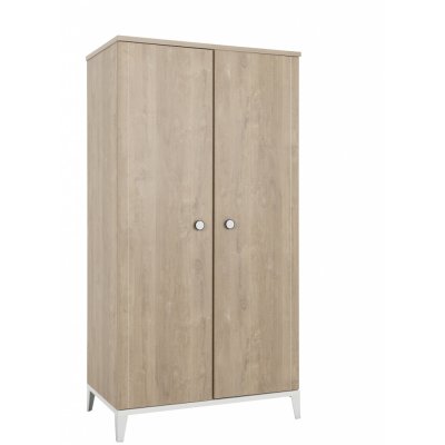 Armoire 2 portes marcel pieds blancs