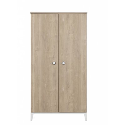 Armoire 2 portes marcel pieds blancs