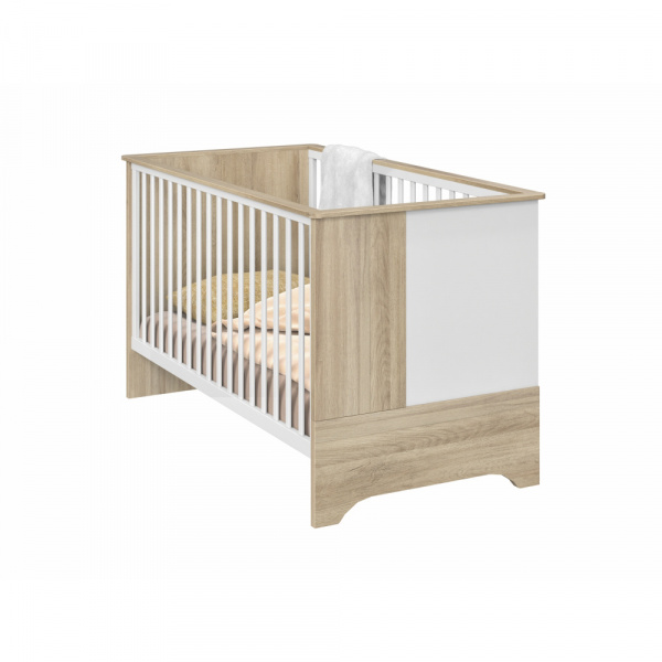 Chambre trio lit bébé évolutif 70x140 cm + commode + armoire sacha chêne Galipette