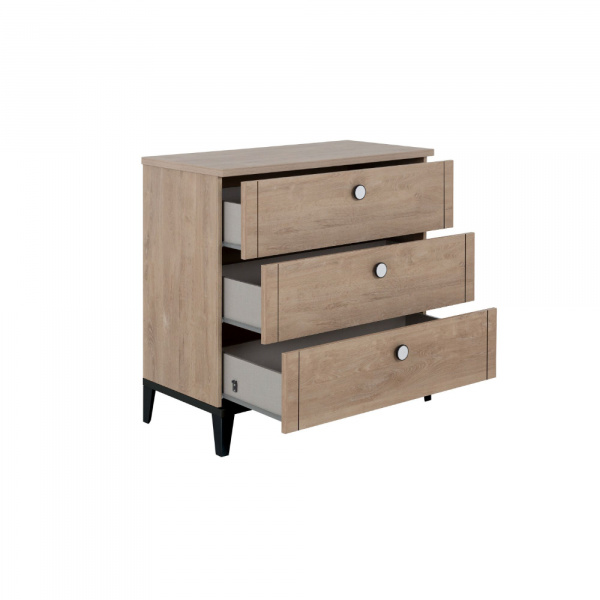 Chambre duo lit bébé évolutif 70x140 cm + commode marcel noir Galipette