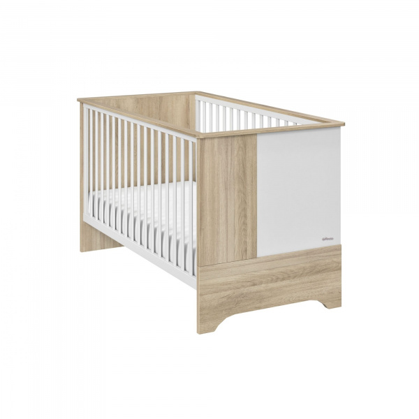 Chambre duo lit bébé évolutif 70x140 cm + commode sacha chêne Galipette