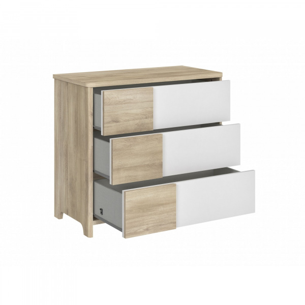 Chambre duo lit bébé évolutif 70x140 cm + commode sacha chêne Galipette