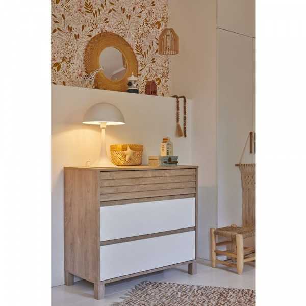 Chambre trio lit bébé évolutif 70x140 cm + commode + armoire achille Galipette
