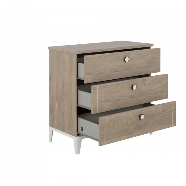 Chambre duo lit bébé évolutif 70x140 cm + commode marcel blanc Galipette