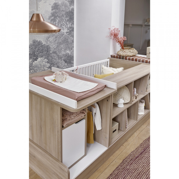 Lit évolutif bébé combiné 70x140 cm en 90x200 cm sacha chêne Galipette