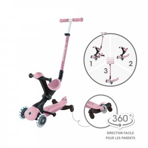 Trottinette évolutive go up deluxe lights eco 360 framboise Globber