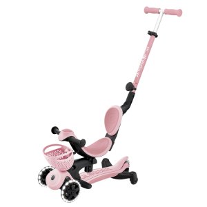 Trottinette évolutive go up baby 3 en 1 lights 360° rose Globber