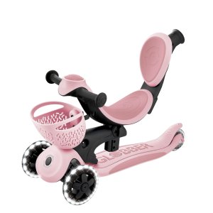 Trottinette évolutive go up baby 3 en 1 lights 360° rose Globber