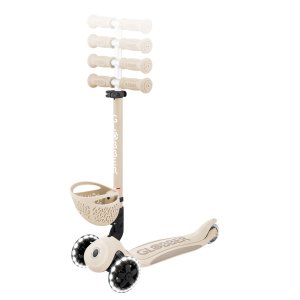 Trottinette évolutive go up baby 3 en 1 lights 360° taupe Globber