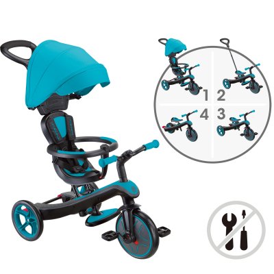 Tricycle explorer 4 en 1 évolutif turquoise