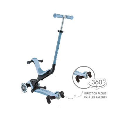Trottinette évolutive go up deluxe lights eco 360 bleu cassis