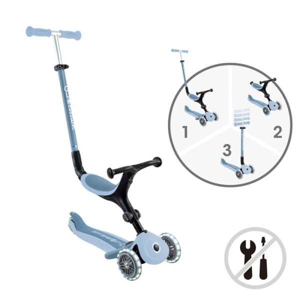 Trottinette évolutive go up active eco bleu cassis Globber