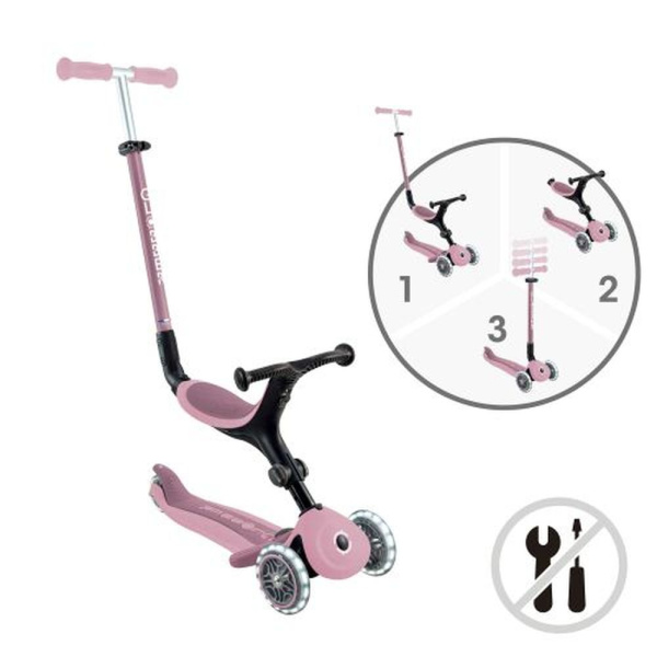 Go up active lights eco framboise Globber