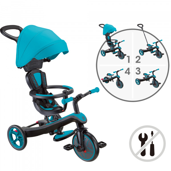 Tricycle explorer 4 en 1 évolutif turquoise Globber