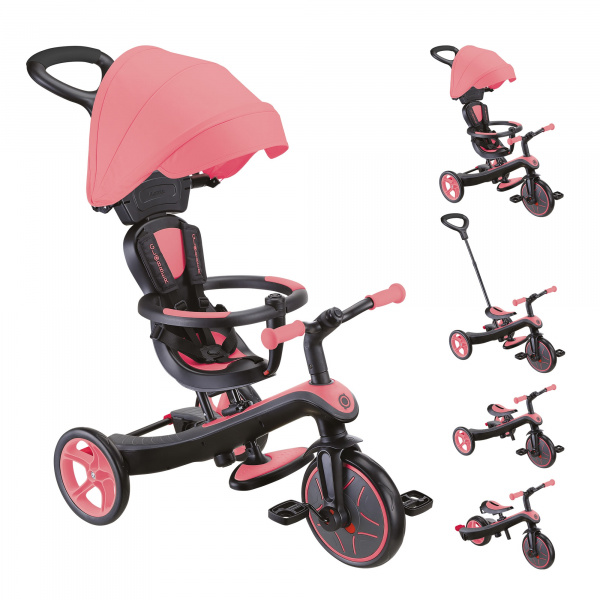 Tricycle explorer 4 en 1 évolutif fushia Globber