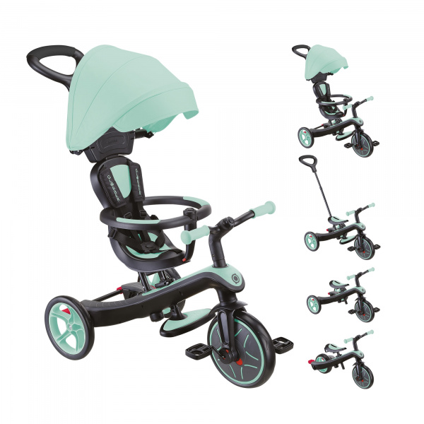 Tricycle explorer 4 en 1 évolutif pastel menthe Globber