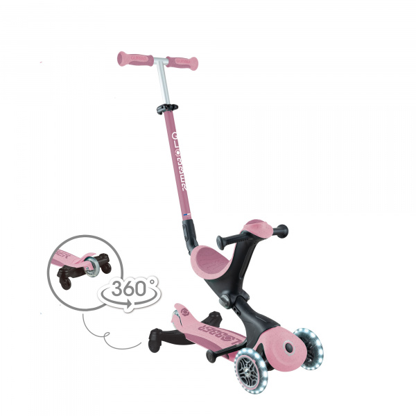 Trottinette évolutive go up deluxe lights eco 360 framboise Globber