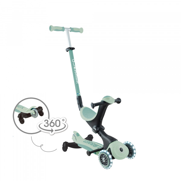 Trottinette évolutive go up deluxe lights eco 360 pistache Globber